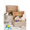 Coffre en poelet blanchi (Lot de 2)