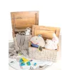 Coffre en poelet blanchi (Lot de 2)