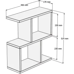 Table d'appoint avec étagère en aggloméré Zet
