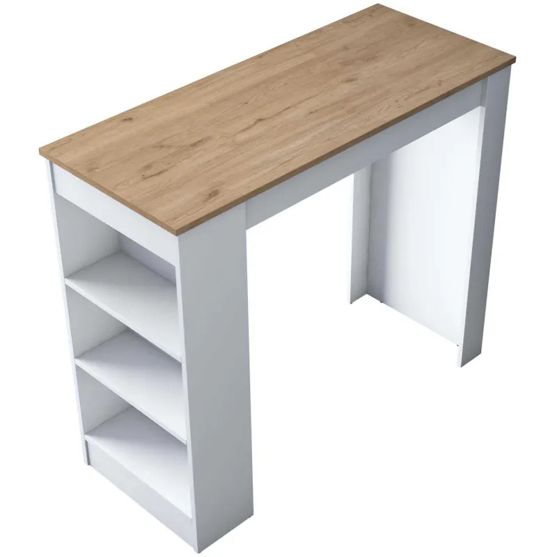 Table haute de cuisine avec étagères Janey
