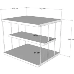 Table d'appoint avec étagère Lifon
