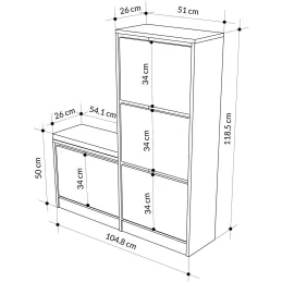 Meuble à chaussures avec banc Dude