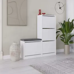 Meuble à chaussures avec banc Dude