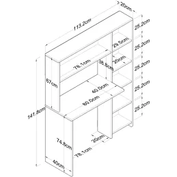 Bureau avec rangements en aggloméré Hope