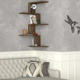 Etagère murale d'angle en aggloméré Caniko
