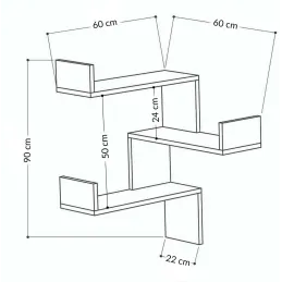 Etagère murale d'angle Luksa