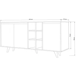 Buffet 3 portes avec niches Prava