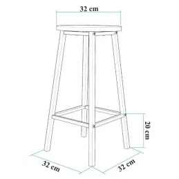 Taboret de bar en aggloméré et métal Mola