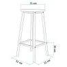 Taboret de bar en aggloméré et métal Mola