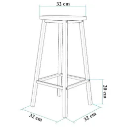 Taboret de bar en aggloméré et métal Mola