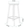 Taboret de bar en aggloméré et métal Mola