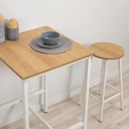 Taboret de bar en aggloméré et métal Mola