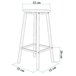 Ensemble Table haute et 2 tabourets Mola