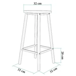 Ensemble Table haute et 2 tabourets Mola