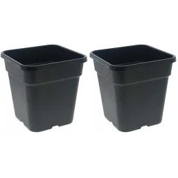 Pot de plantation carré noir 25 litres  33.5 x 33.5 x 34 cm