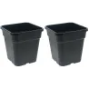 Pot de plantation carré noir 25 litres  33.5 x 33.5 x 34 cm