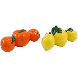 Décoration à poser en dolomite Agrumes 17 cm (Lot de 2)