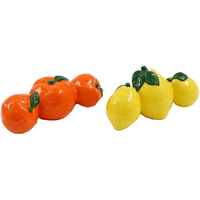 Décoration à poser en dolomite Agrumes 17 cm (Lot de 2)