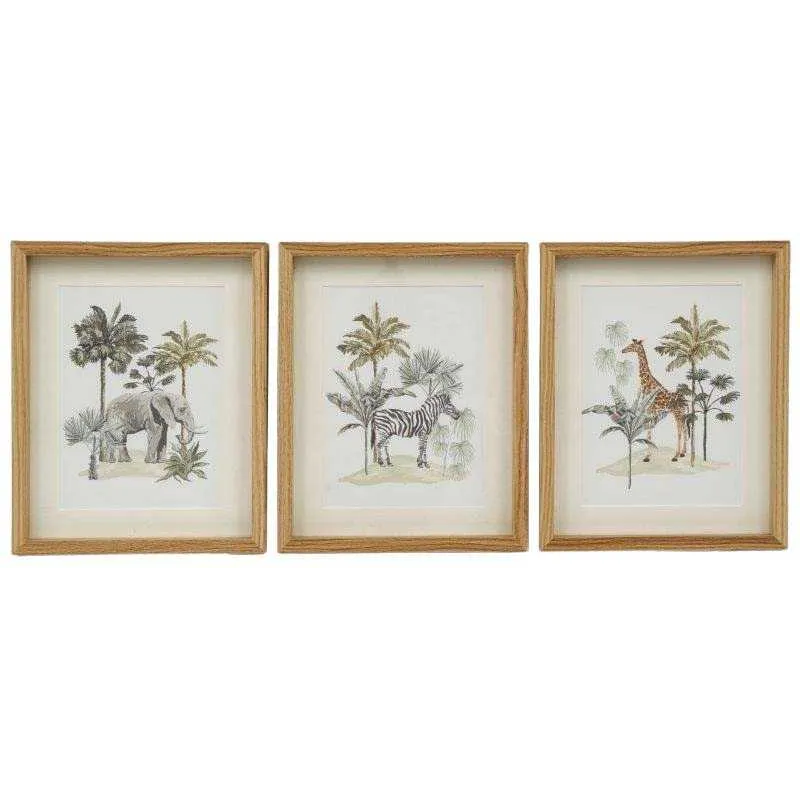 Cadre décorarif Safari 20 x 25 cm (Lot de 3)