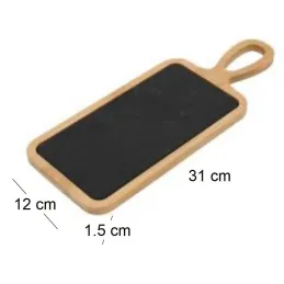 Planche apéro en bambou et ardoise 30.5 x 12 cm