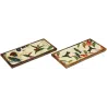 Plateau en manguier et émail Colibri 40 x 19 cm (Lot de 2)
