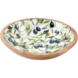 Bol en manguier et émail Olives