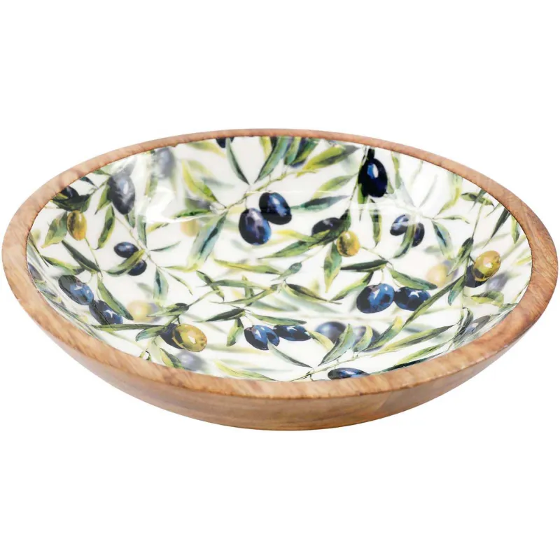 Bol en manguier et émail Olives