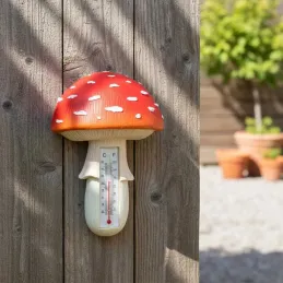 Thermomètre en résine Amanite
