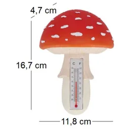 Thermomètre en résine Amanite