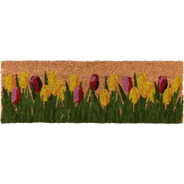Paillasson en fibre de coco 75 x 25 cm Tulipes