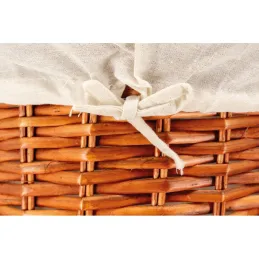 Coffres à linge en osier  naturel et coton