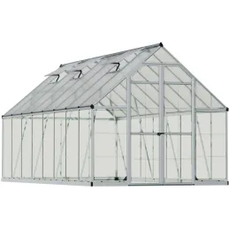 Serre de jardin en aluminium argent et polycarbonate Balance