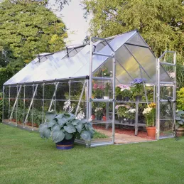 Serre de jardin en aluminium argent et polycarbonate Balance
