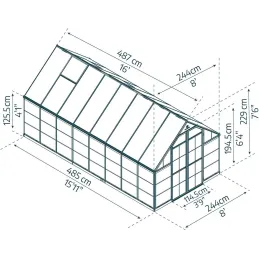 Serre de jardin en aluminium argent et polycarbonate Balance