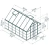 Serre de jardin en aluminium vert et polycarbonate Balance