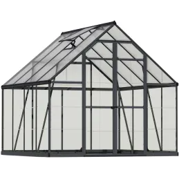 Serre de jardin en aluminium gris et polycarbonate Balance