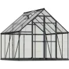 Serre de jardin en aluminium gris et polycarbonate Balance