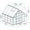 Serre de jardin en aluminium gris et polycarbonate Balance