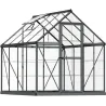 Serre de jardin en aluminium gris et polycarbonate Harmony