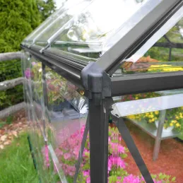 Serre de jardin en aluminium gris et polycarbonate Harmony
