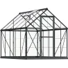 Serre de jardin en aluminium gris et polycarbonate Harmony