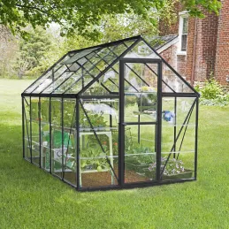 Serre de jardin en aluminium gris et polycarbonate Harmony