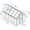 Serre de jardin en aluminium gris et polycarbonate Harmony