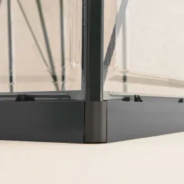 Serre de jardin en aluminium gris et polycarbonate Harmony