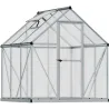Serre de jardin en aluminium argent et polycarbonate Mythos