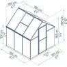 Serre de jardin en aluminium argent et polycarbonate Mythos