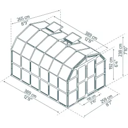 Serre de jardin en aluminium vert et polycarbonate Grand Gardener