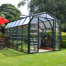 Serre de jardin en aluminium vert et polycarbonate Grand Gardener
