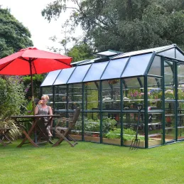 Serre de jardin en aluminium vert et polycarbonate Grand Gardener