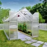 Serre de jardin en aluminium argent et polycarbonate Essence